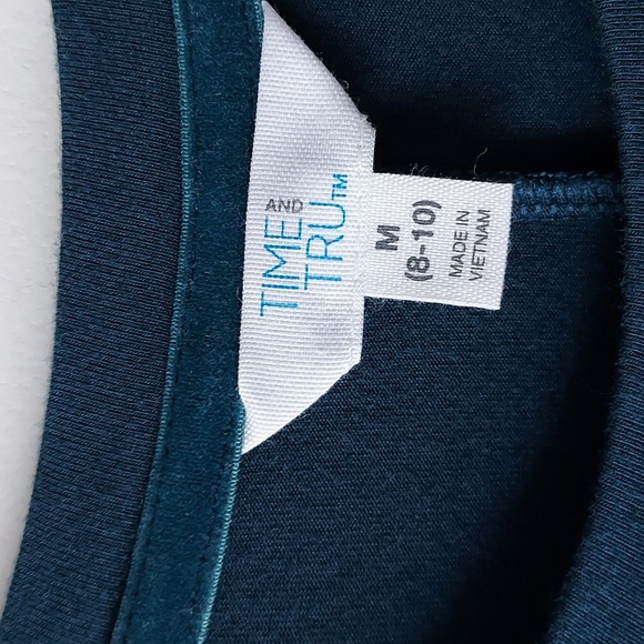 Time & Tru long sleeve m(8-10) w/pockets midi dress gem slate - Picture 5 of 10